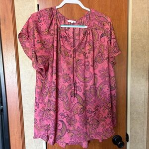 Maurices Pink Paisley Blouse